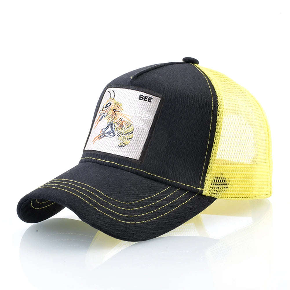 Fashion Unisex Baseball Cap With Embroidery With Bee Patch Men's