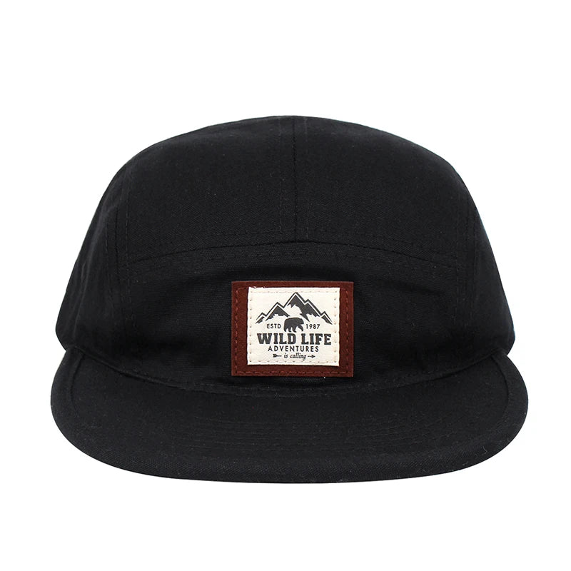 Cotton 5 Panel Baseball Cap Snapback Caps