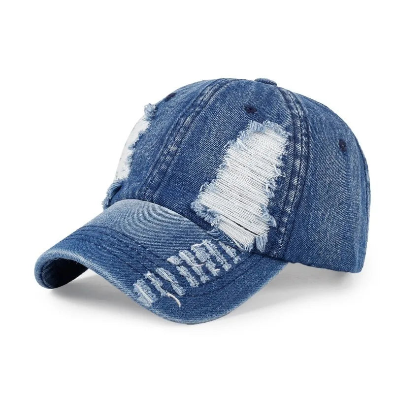 Men And Women Ripped Baseball Caps Fashionable Hip Hop Caps