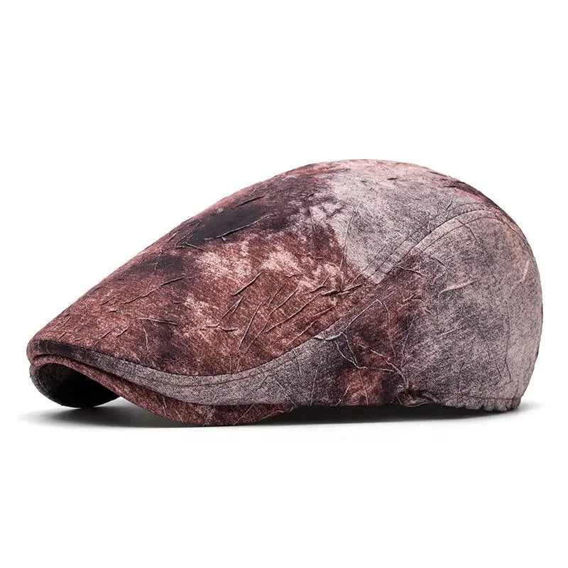 Four Seasons Cotton Print Newsboy Caps Men Flat Peaked Cap