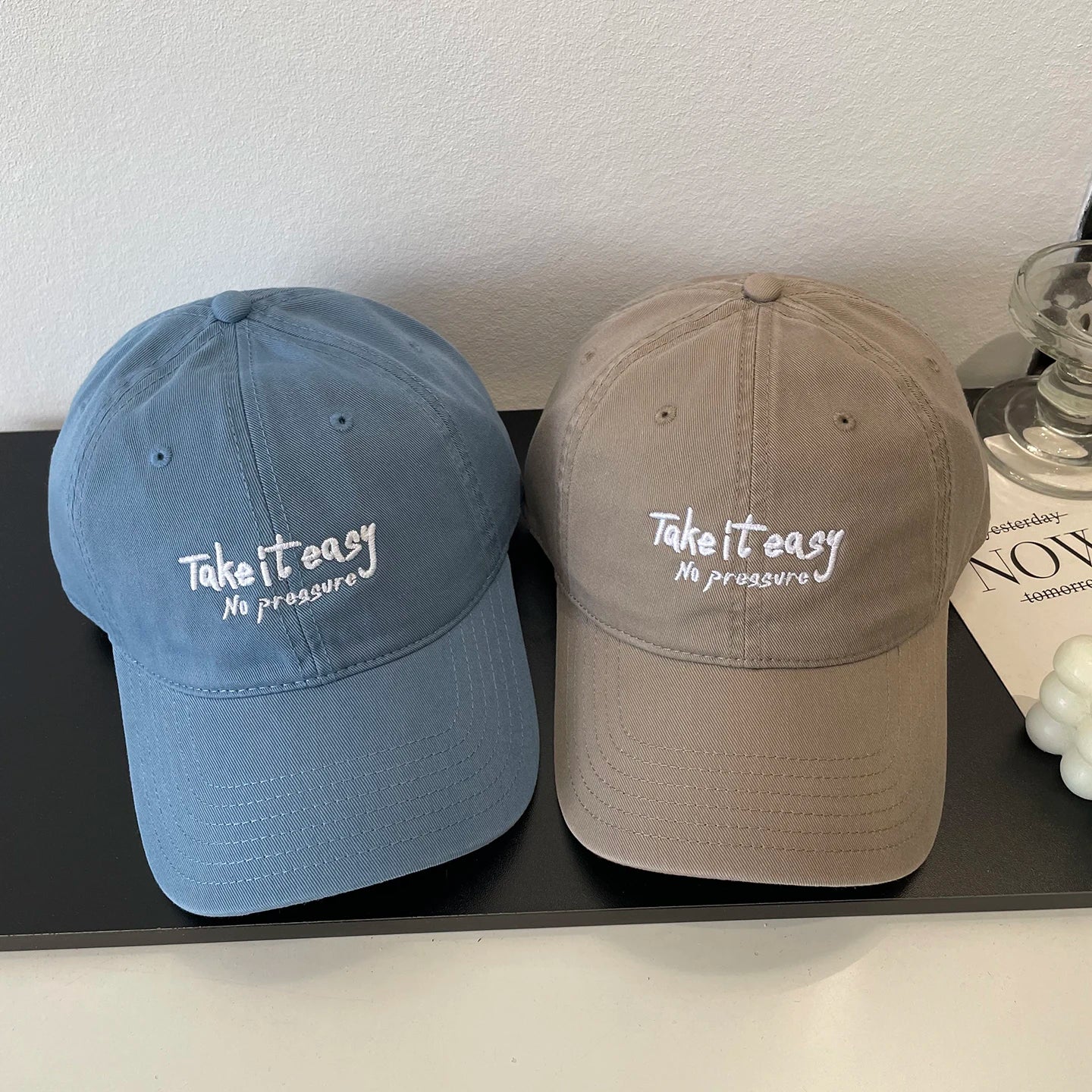 Letter Embroidery Soft Top Baseball Cap Fashion Casual Versatile Couple Cap