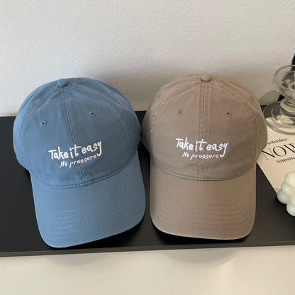Letter Embroidery Soft Top Baseball Cap Fashion Casual Versatile Couple Cap