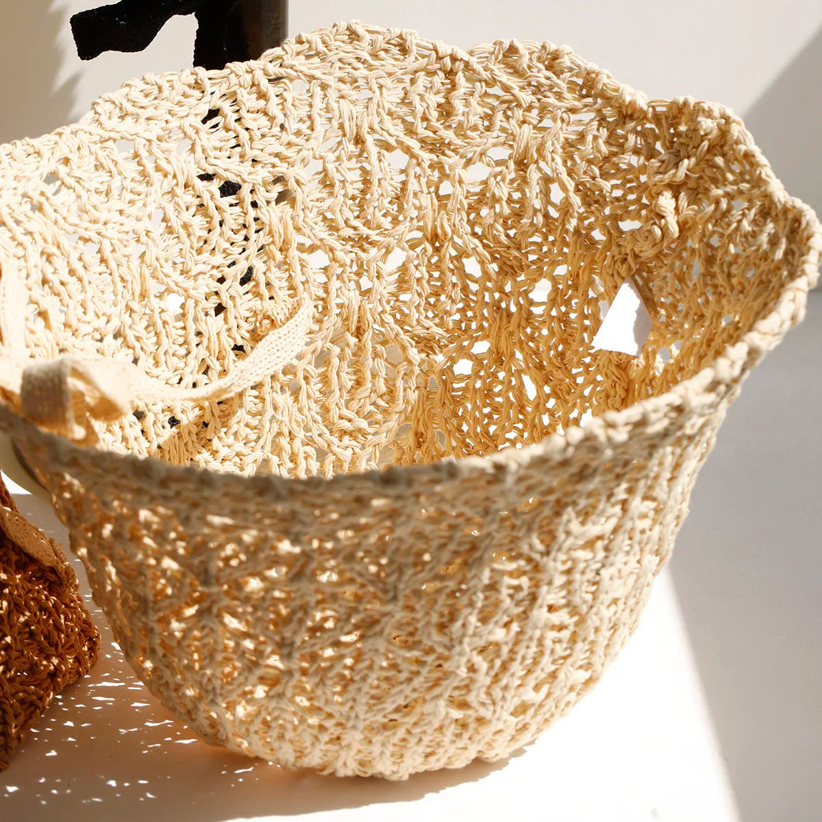 Women Bucket Hat Summer Hollow Out Thin Breathable Sun Hat