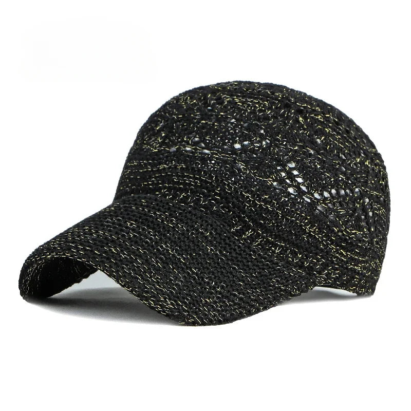 New Hollow Mesh Woman Baseball Cap Knitted Hats