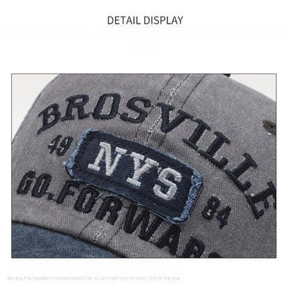 Vintage Washed Cotton Baseball Cap For Men Adjustable