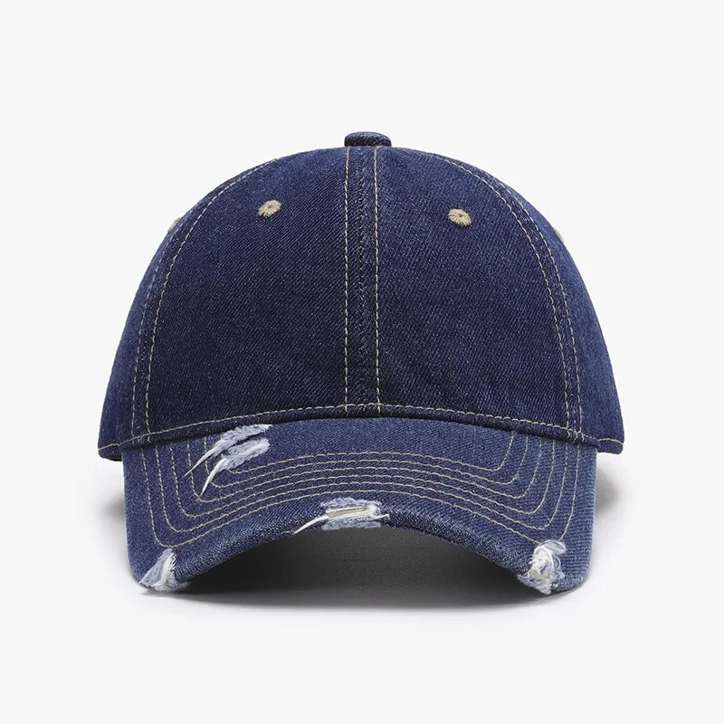 Unisex Washed Soft Top Vintage Curved Brim Distressed Baseball Cap