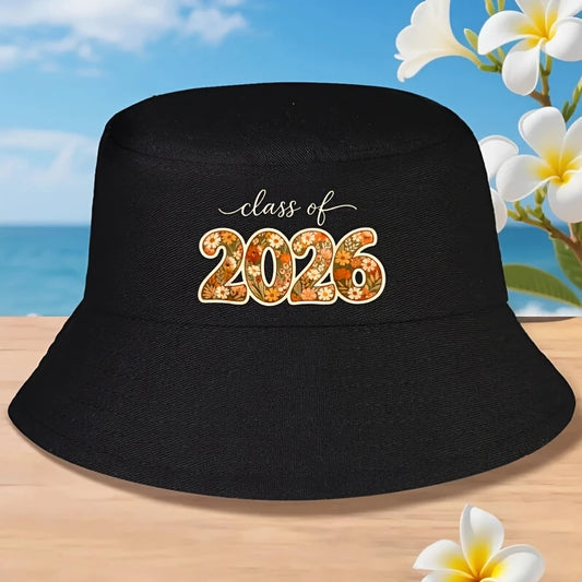 Retro Floral Graduation Senior Bucket Hat Men