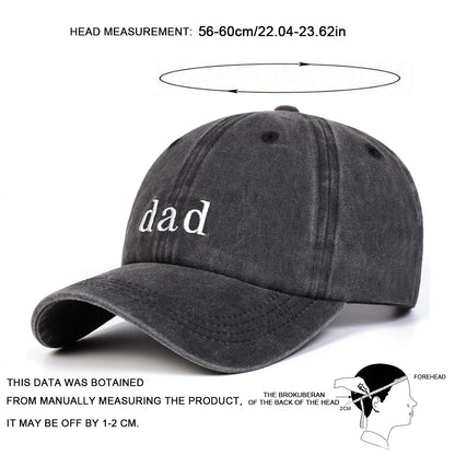 Unisex Mom Dad Letter Embroidery Washed Baseball Cap Spring Autumn