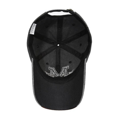 Unisex Baseball Cap M Letter Embroidery Dad Hat Women Men Outdoor Washed Cotton Cap