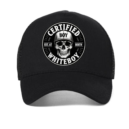 Certified Bold Skull Whiteboy Printed Baseball Cap Men Women Summer