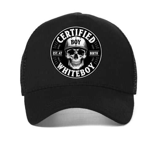 Certified Bold Skull Whiteboy Printed Baseball Cap Men Women Summer