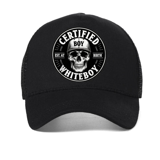 Certified Bold Skull Whiteboy Printed Baseball Cap Men Women Summer