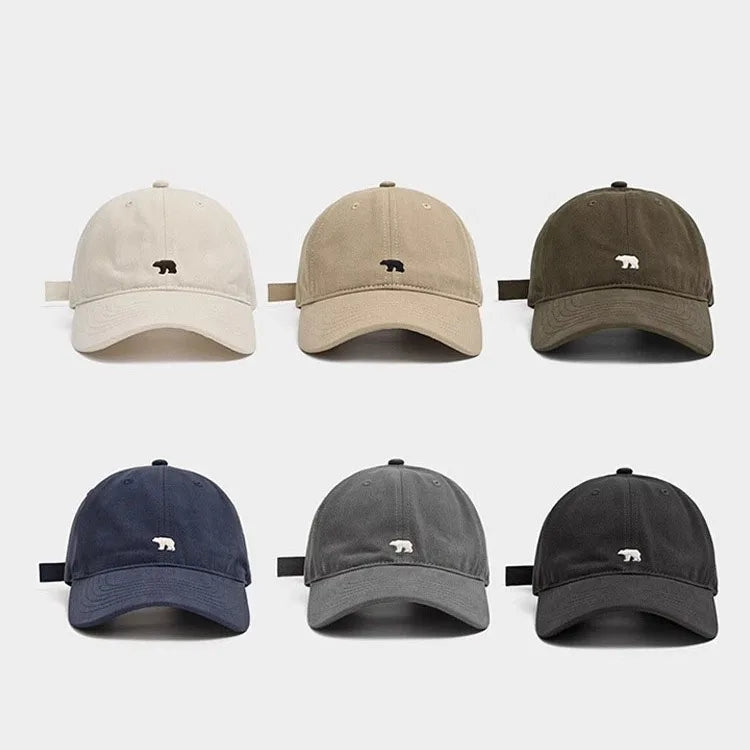 Stylish Bear Embroidered Baseball Cap Sun Protective Breathable Adjustable Ideal Casual Hat Unisex Baseball Cap