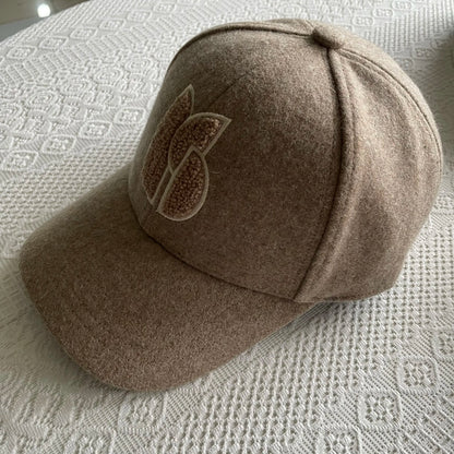 Autumn And Winter Wool Blended Baseball Cap For Women