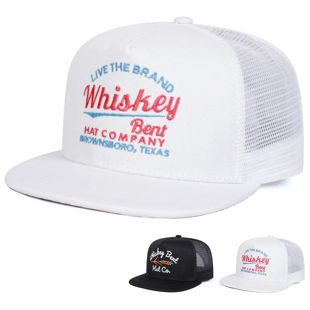 Unisex Whiskey Bent Letter Embroidery Hip-hop Net Hats Spring Summer