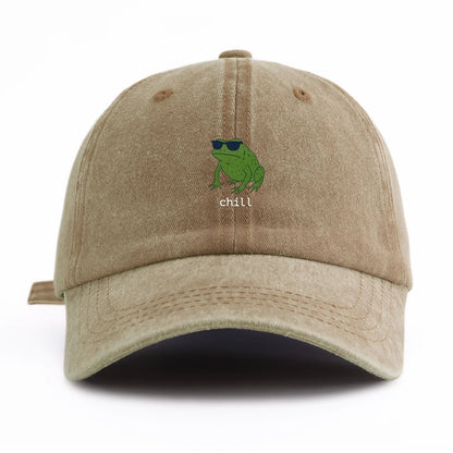Chill Print Washed Baseball Cap Dad Hat