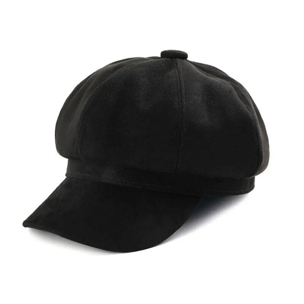 Casual Suede Fabric Hats & Caps Solid Color Adjustable Baker Cap