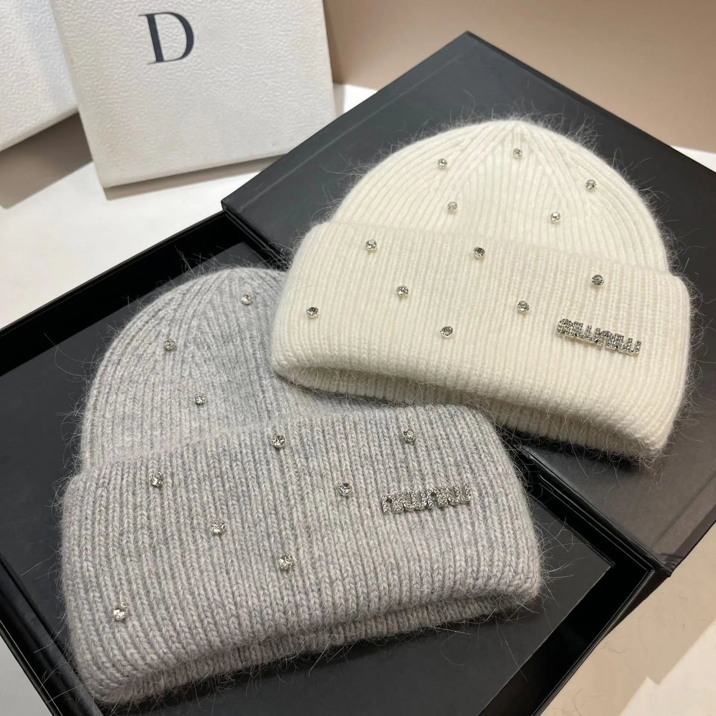 New Luxury Rhinestone Knitted Hat