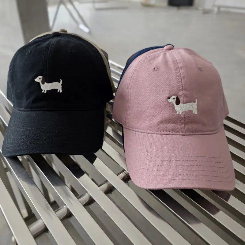 Dachshund Embroidery Baseball Hat Sunscreen Fashion Outdoor Hat