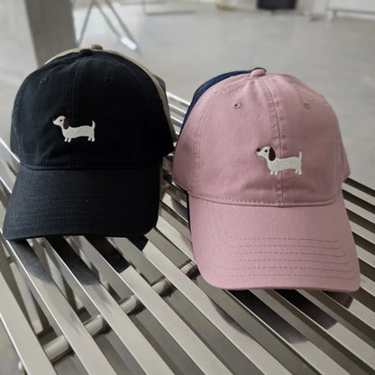 Dachshund Embroidery Baseball Hat Sunscreen Fashion Outdoor Hat