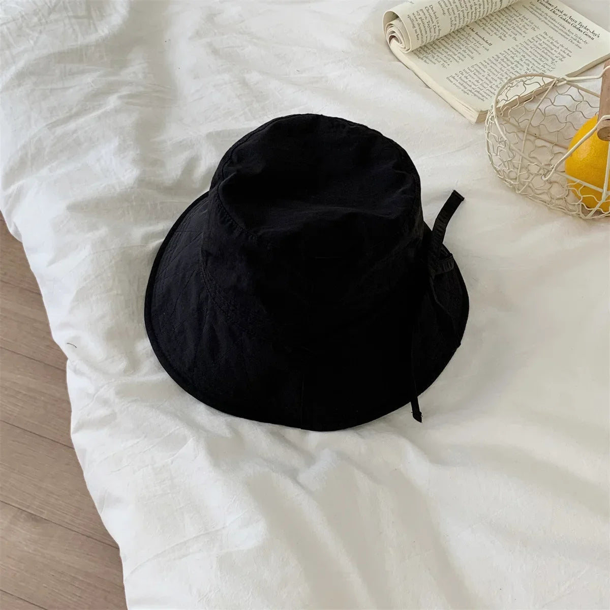 Blogger Lightweight Windbreak Rope Sunshade Basin Hat Sun Bucket Hat