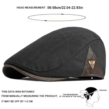Men Side Triangle Label Newsboy Caps British Painters Hats