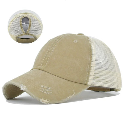 Washed Cotton Mesh Breathable Baseball Cap