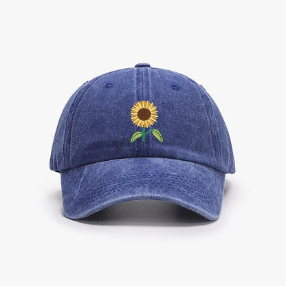 Sunflower Baseball Cap Embroidered Plant Dad Trucker Hat