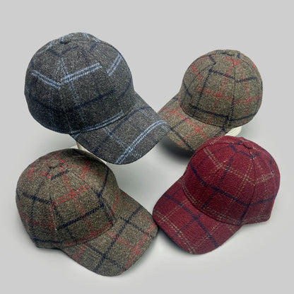 British Style Hardtop Retro Plaid Baseball Hats New Men Women