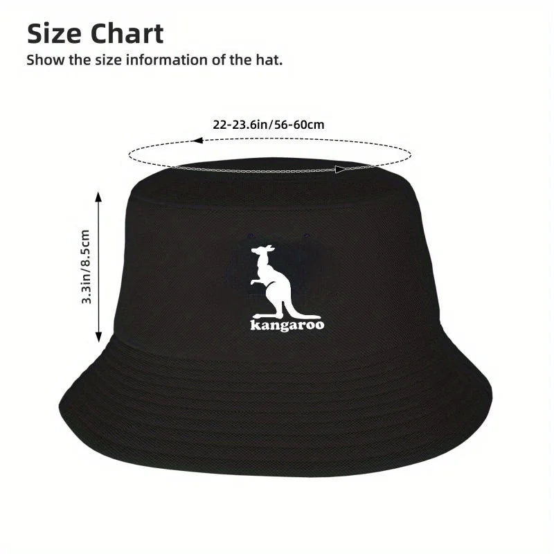 100% Cotton Men's and Women's Fashion Animal Kangaroo Printed Bucket Hat