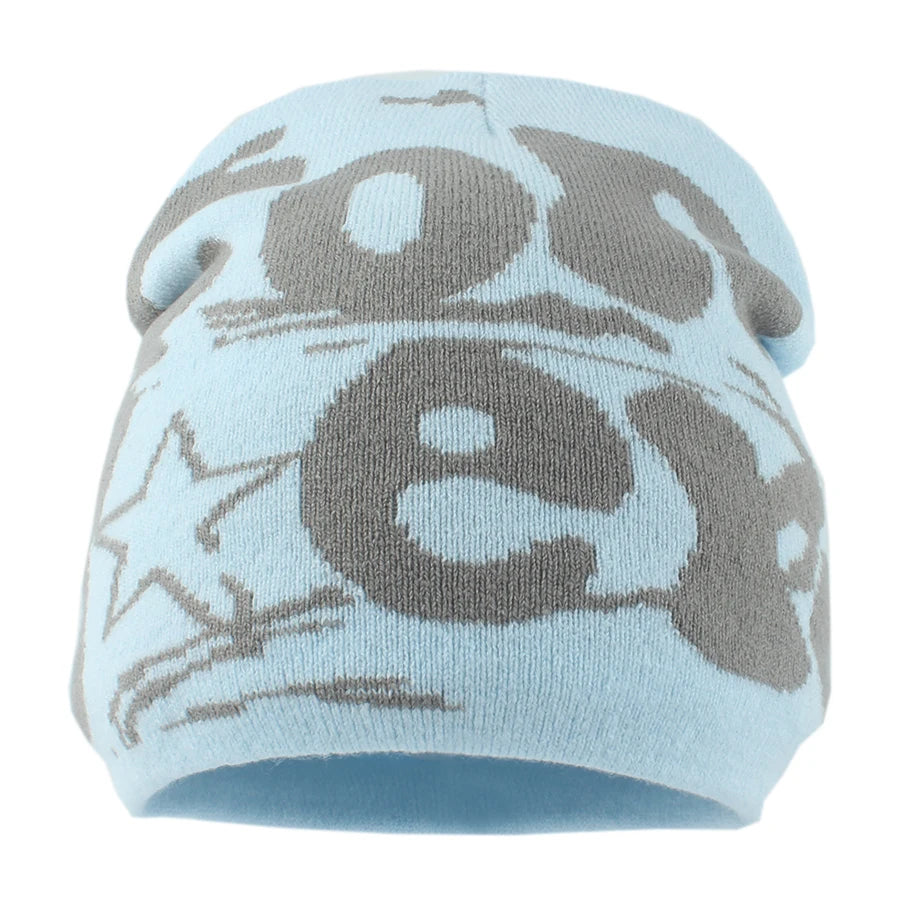 New Winter Beanie Hat Women Men Fashion Hip-Hop Cap Letter Paragraph Knitted Beanies