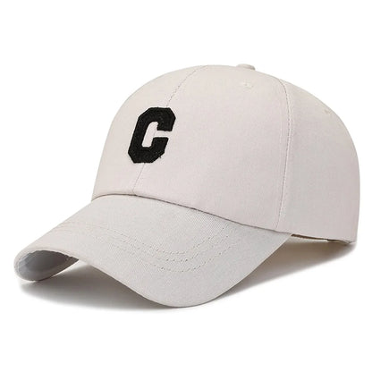 Sun Protection Adjustable Baseball Caps C Letter Embroidered Breathable Soft Top Caps