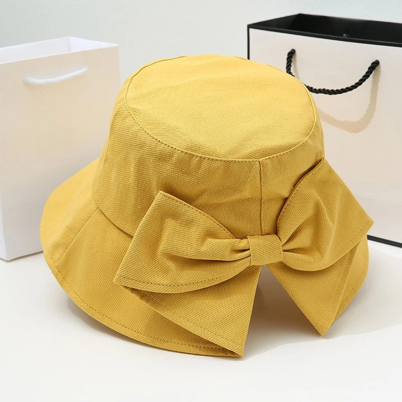 Big Bow Bucket Hat Women Women's Anti-UV Outdoor Bucket Hats