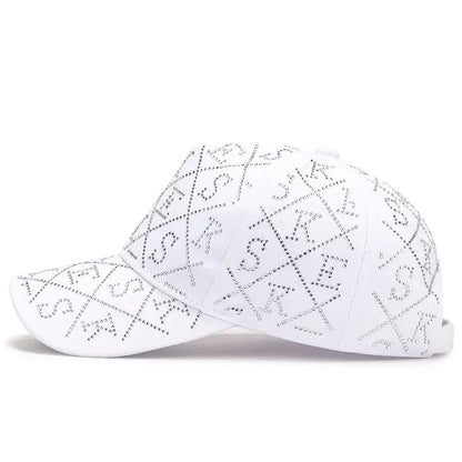 Korean Style Glittering Diamond Letter Baseball Cap