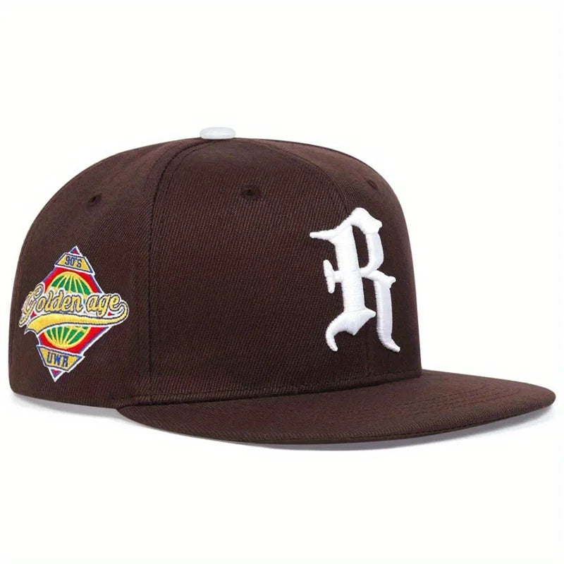 Unisex R Letter Side Planet Embroidery Hip Hop Hats Autumn Adjustable Casual Outdoor Sunscreen Hat