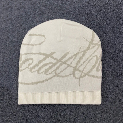 Warm Jacquard Letter Knitted Woolen Hat For Men And Women Autumn Winter
