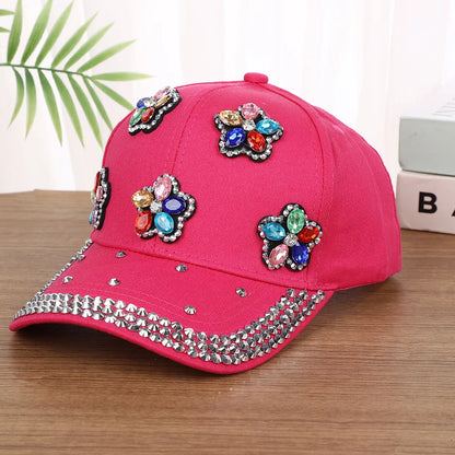 Colorful Flower Shining Baseball Cap Unique Stylish Cowboy Hat