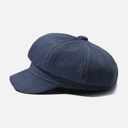 Women's Denim Newsboy Beret Cap Visor Cap