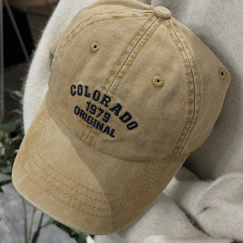 Retro Colorado Letter Embroidery Baseball Caps Spring Summer Cotton For Kids