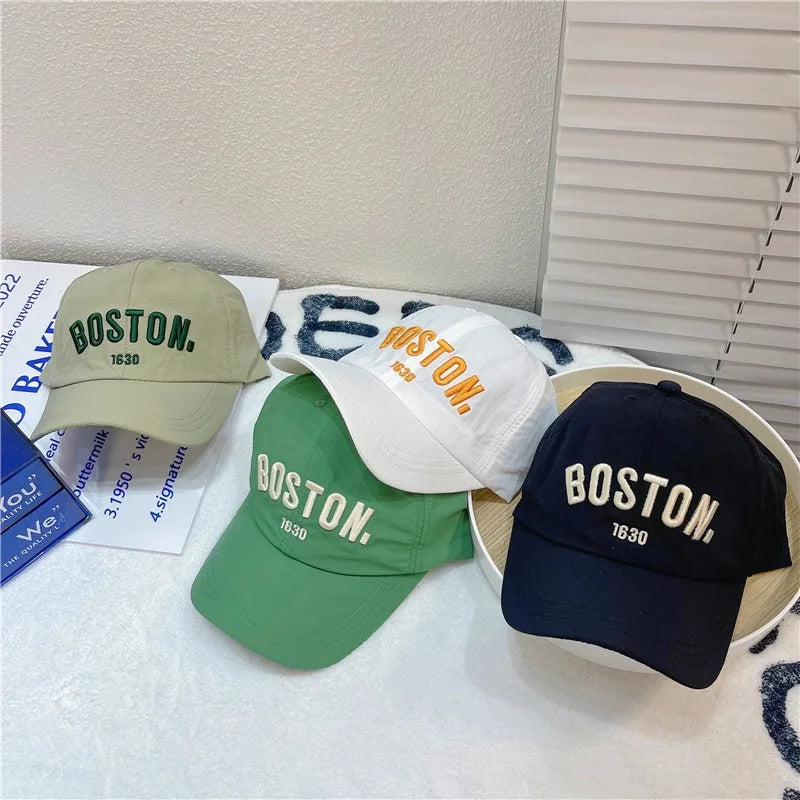Quick Drying Children Baseball Cap Summer Sun Hat Adjustable Letter Embroidered Hat For Boys Girls