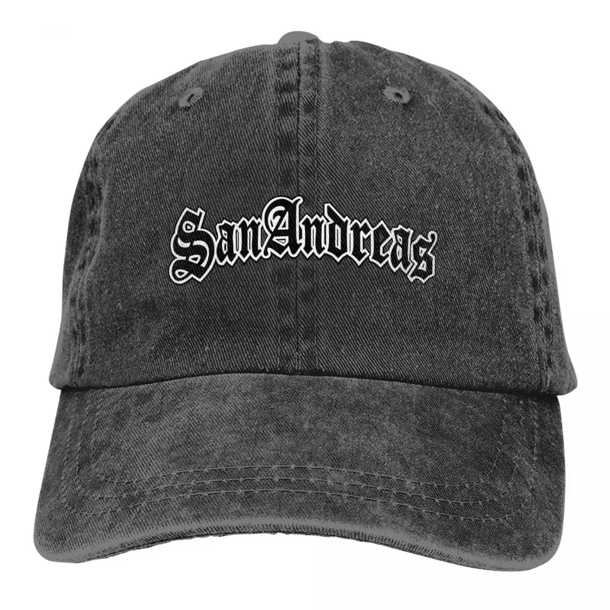 Classic San Andreas Logo Baseball Cap Unisex Style Distressed Denim Sun Cap Outdoor