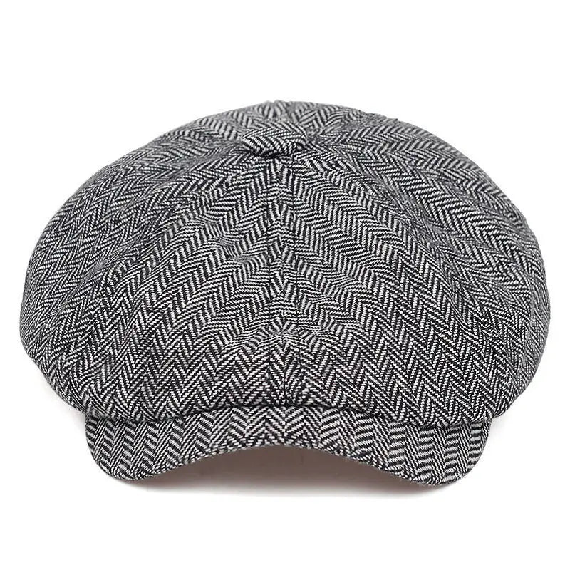 Solid Cotton Newsboy Caps Men Flat Peaked Cap Women Painter Beret Hats