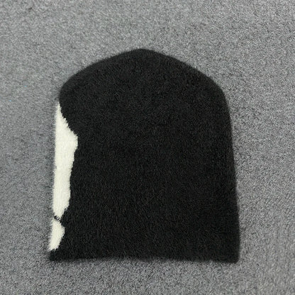 Warm Knitted Hat With Jacquard Flower Design For Men And Women
