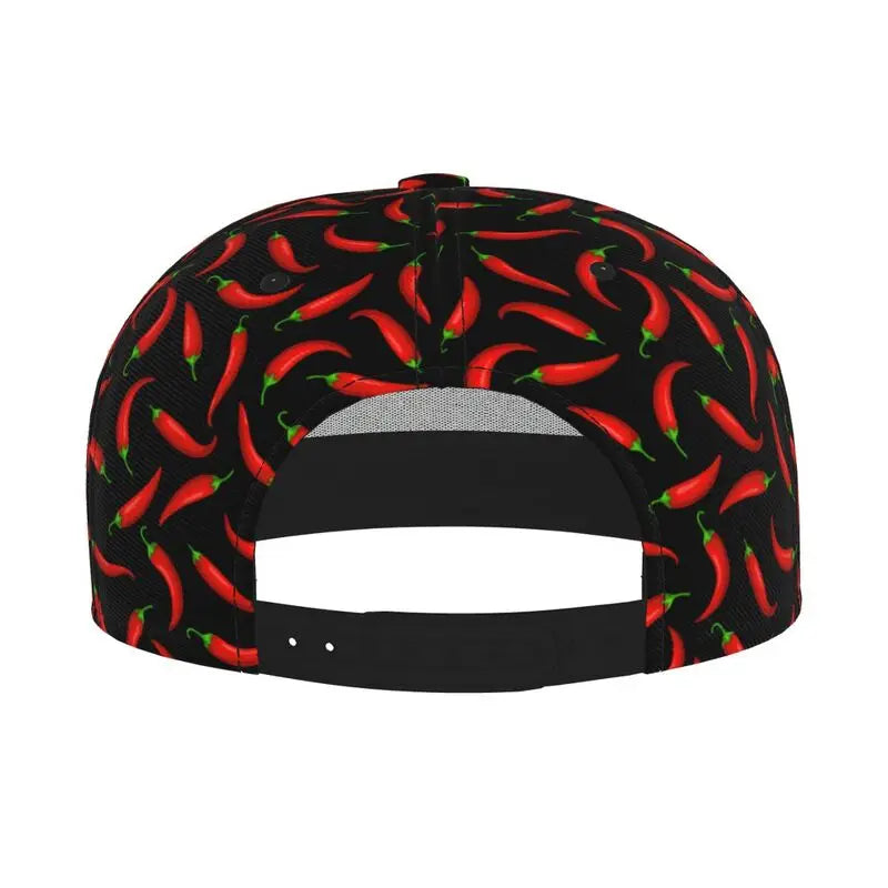Red Chili Pepper Print Baseball Cap For Men Women Fashion Flat Bill Hats Adjustable Snapback Hat Trucker Hat