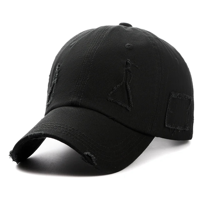 Trendy Streetwear Hip Hop Worn Hole Face Cap For Women Men