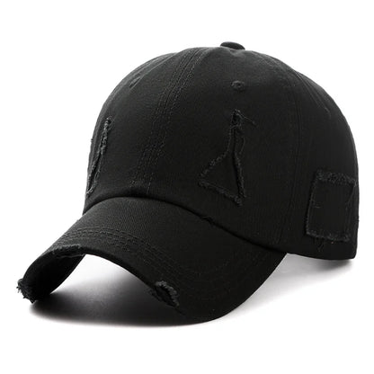 Trendy Streetwear Hip Hop Worn Hole Face Cap For Women Men