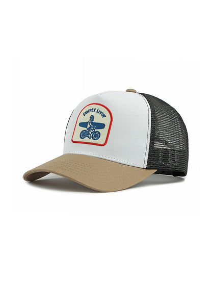 New Unisex Embroidered Trucker Hat For Men Curved Front Half Mesh Baseball Cap Patch Logo Breathable Mesh Back