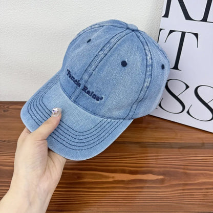 Denim Baseball Cap For Women Men Vintage Thick Cotton Caps Unisex