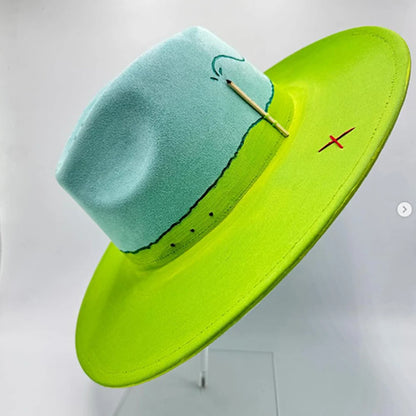 Suede Fedora Painting Felt Hats For Men And Women