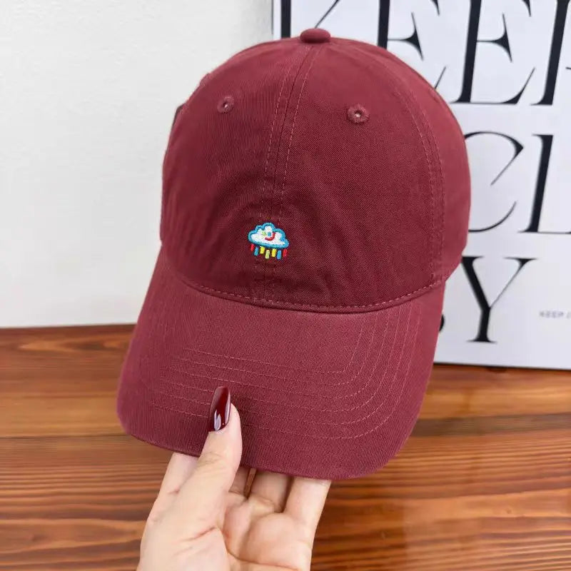 Korean Style Simple Cartoon Embroidery Trendy Baseball Cap